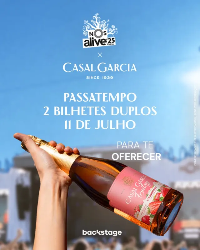 NOS Alive: Passatempo de oferta de 2 bilhetes duplos para o dia 11 de julho.